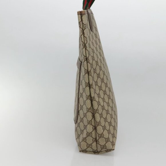 GUCCI GG Supreme Web Sherry Line Tote Bag PVC Beige Gold - Picture 5 of 16
